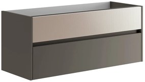 Mobile da bagno sotto lavabo Niwa grigio laccato opaco L 119.5 x H 50 x P 45.5 cm 2 cassetti, lavabo non incluso