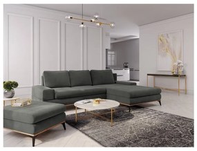 Divano letto angolare grigio scuro, angolo destro Planet - Windsor &amp; Co Sofas