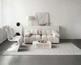 Tappeto in lana grigio chiaro 133x190 cm Morphic Dunes - Agnella