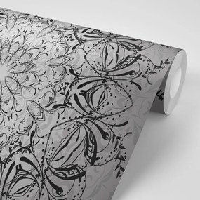 Carta da parati – Rosetta in bianco e nero