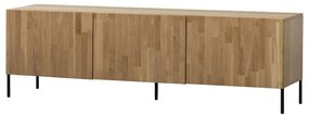 Mobile TV di colore naturale in rovere massiccio 180x56x46 cm Bono – WOOOD