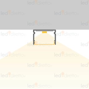 Profilo Lineare XL in Alluminio Bianco per 1-2 Strisce LED da 1m e 2m Variante Lunghezza Profilo 2 metro