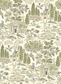 GP & J Baker Carta da parati Home Park - Soft Green/ Blue