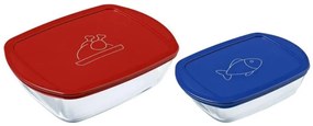 Set da 2 contenitori alimentari in vetro PYREX 1,2/2,5 l
