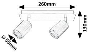 Rabalux 73072 - Faretto GERHARD 2xGU10/15W/230V