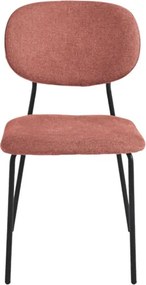 Sedia da pranzo in tessuto Ruggine gambe metallo Nero - ELLIS 2 sedie