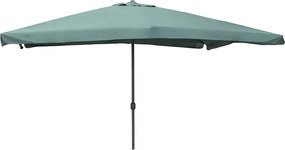 Ombrellone da Giardino 3x4 m Copertura in Poliestere Struttura in Acciaio Verde Cuba...