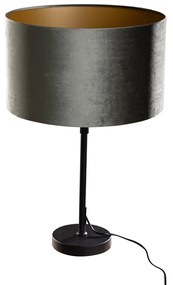 Lampada da Tavolo Nera con Paralume in Velluto Verde 35cm - Parte