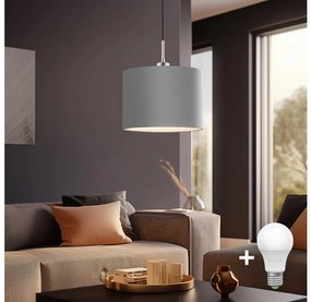 Eglo - Lampadario LED a cavo TUNJA 1xE27/60W/230V grigio