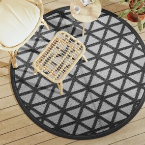 Tappeto Da Esterni Arakıl Nero Ø160 Cm İn Pp /