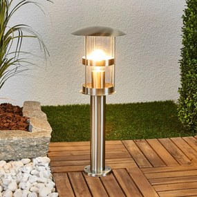 Lindby Lampioncino Noemi, grigio, acciaio inox, 50 cm, IP44