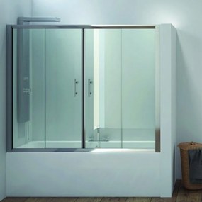 Kamalu - box per vasca da bagno 170-175cm con due ante scorrevoli kv05