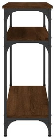 Tavolino consolle rovere marrone 75x29x75 cm legno multistrato