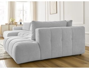 Divano angolare grigio chiaro allungabile e con contenitore (penisola a destra/a U) Fuji – Bobochic Paris