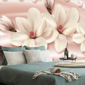 Carta da parati – Magnolia lussuosa con perle