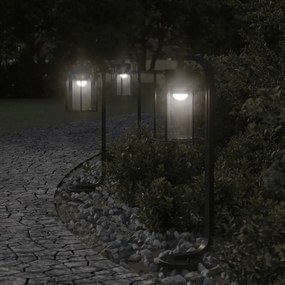 Lampada Da Terra Per Esterni Nera 60 Cm İn Acciaio Inox /