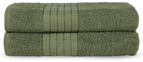 Set di 2 asciugamani in spugna di cotone verde chiaro 70x140 cm - Good Morning
