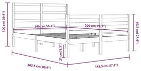 Giroletto Bianco in Legno Massello di Pino 140x200 cm