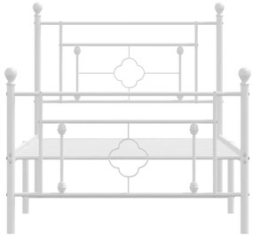 Giroletto con Testiera e Pediera Metallo Bianco 100x190 cm