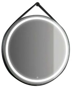 Specchio con illuminazione integrata completo di faretto bagno tondo L 70 x H 70 x P 3 cm