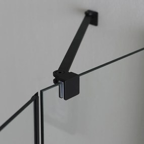 Box Doccia Nero Opaco 70X70 Con Ante Battenti Senza Telaio | Lion