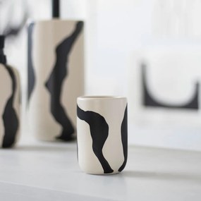 Tazza in ceramica bianca e nera per spazzolini da denti Icon - Mette Ditmer Denmark