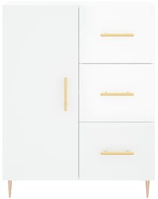 Credenza 69,5x34x90 cm in legno multistrato bianco lucido