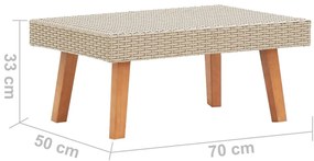 Tavolino da giardino in polyrattan beige