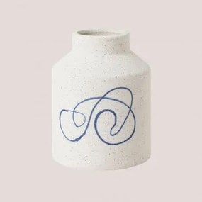 Vaso in ceramica Borg Bianco - Sklum