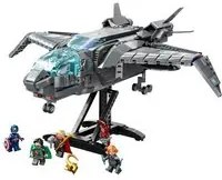 Lego marvel 76248 il quinjet degli avengers, astronave giocattolo con le minifigure di thor e iron man, saga dell`infinito