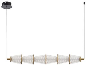 Lampadario LED a sospensione con filo SANSA LED/11W/230V oro/limpido