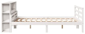 Letto libreria senza materasso bianco 150x200 cm legno di pino