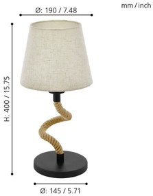 Eglo 43199 - Lampada da tavolo RAMPSIDE 1xE27/28W/230V