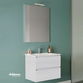 Mobile Bagno Sospeso "New Harmony Urban" Da 60 Cm Composto Da Due Cassetti Finitura Bianco Rovere