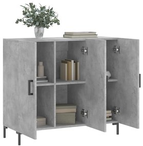 Credenza grigio cemento 90x34x80 cm in legno multistrato