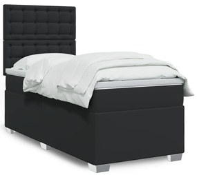 Giroletto A Molle Con Materasso Nero 80x200 Cm İn Similpelle /