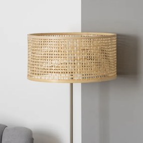 Brilagi - Lampada da terra LED CERIA 1xE27/40W/230V Ø 25 cm bambù/cromo opaco