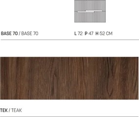 Mobile bagno sospeso 70 cm con 2 cassetti RIGHE Tek