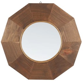 Specchio da parete legno di pioppo marrone 60 x 60 cm ASEM Beliani