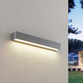 Lucande Applique a LED Lengo, 50 cm, argento, 1 luce, IP65