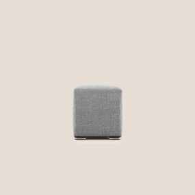 Cube pouf in morbido tessuto impermeabile ad intreccio melangiato T06 grigio