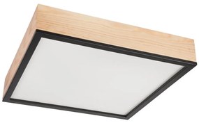 Plafoniera NATURAL SQUARE 4xE27/15W/230V 48x48 cm pino/nero