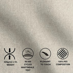 Letto matrimoniale imbottito beige con spazio contenitivo e rete 200x200 cm Lounge L - Maison de Rêve