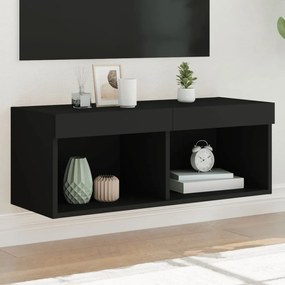 Mobile Porta Tv Con Luci Led Nero 80x30x30 Cm /