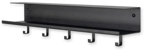 Attaccapanni da parete nero in metallo con scaffale 50 cm Easy – Spinder Design