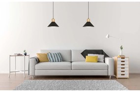 Sospensione Nordica 1 Luce Chandra In Acciaio Nero E Legno