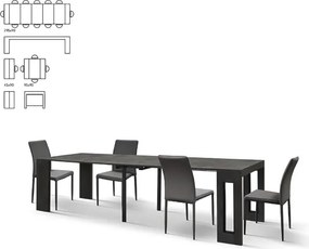Consolle FERIX 90x45 cm allungabile 5 all. in legno acciaio ossidato