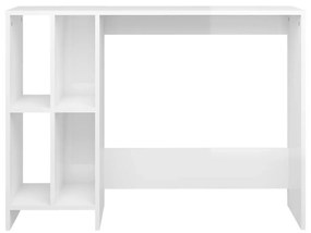 Scrivania Portatile Bianco Lucido 102,5x35x75 cm Multistrato