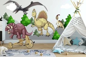 Adesivo murale per bambini dinosauri in natura 150 x 300 cm