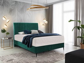 Letto matrimoniale boxspring Baviera - 160 x 200 cm , Tessuto verde